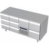 Roeder Acer koelwerkbank - 4 secties - 2x 3 lade | motor + la | 2x la