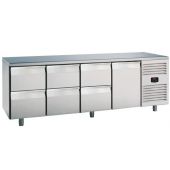 Roeder koelwerkbank, 6 laden en 1 deur, PLUX4C6