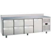 Roeder koelwerkbank, 6 laden en 1 deur, met blokprofiel, PLUX4C6A