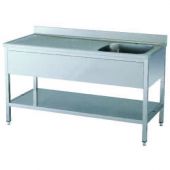 Roeder RVS spoeltafel 1100 mm, spoelbak rechts