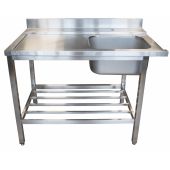 RVS aanvoertafel 1200 mm opening rechts