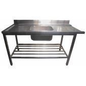 RVS aanvoertafel 1600 mm opening rechts