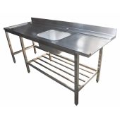 RVS aanvoertafel 2100 mm opening rechts