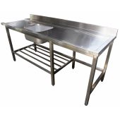 RVS aanvoertafel 2100 mm opening links