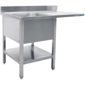 Saro spoeltafel, 2 wasbakken, links - 700 mm d, 1200 mm