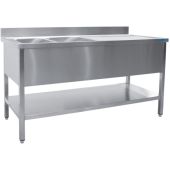 Saro spoeltafel,2 wasbakken, links - b 1800x d 600 mm