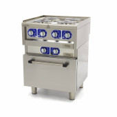 Maxima Professionele Horeca Fornuis - 4 Pitten - Met Oven - Elektrisch &nbsp;- 60 x 60 cm