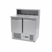 Maxima Pizzawerkbank - 90 cm - 2 Deuren - 5 x 1/6 GN - incl. RVS Afdekking