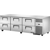 True diepe onderbouw koelwerkbank met 6 lades - 875L