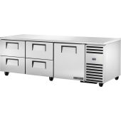 True diepe onderbouw koelwerkbank met deur en 4 lades - 875L