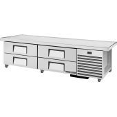 True onder-apparatuur koelkast met 4 lades en verlengd blad - 425L