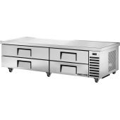 True onder-apparatuur koelkast met 4 lades en verlengd blad - 496L