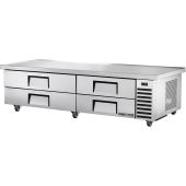 True onder-apparatuur koelkast met 4 lades en verlengd blad - 496L