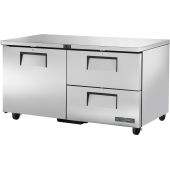 True onderbouw koelwerkbank met 1 deur en 2 lades - 439L