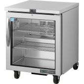 True onderbouw koelwerkbank met glazen deur - 184L