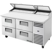 True pizzawerkbank met 4 lades - 583L (9x 1/3)