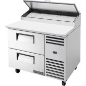 True pizzawerkbank met 2 lades - 323L (6x GN 1/3)