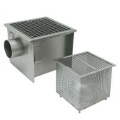 Vloerput 250&times;250 met roosterdeksel uitgang &Oslash; 80 mm