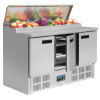 Polar roestvrijstalen pizzawerkbank - G605 - 3 deuren